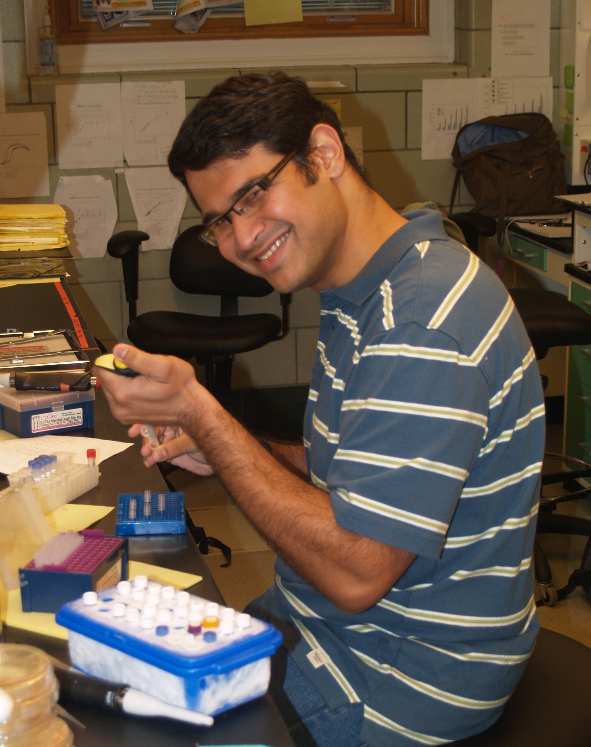 Ameya Mashruwala in a lab.