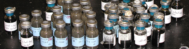 Jars of samples.